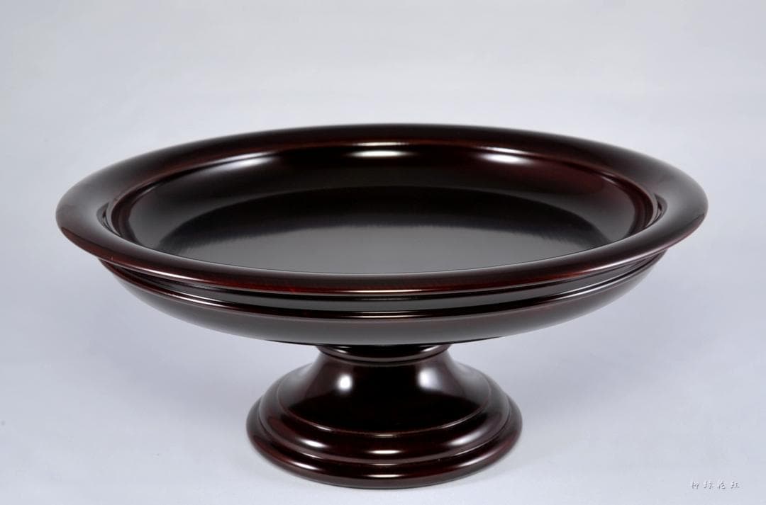 十二代 中村宗哲 溜塗 高杯 鵬雲斎在判書付 共箱 菓子器 茶道具