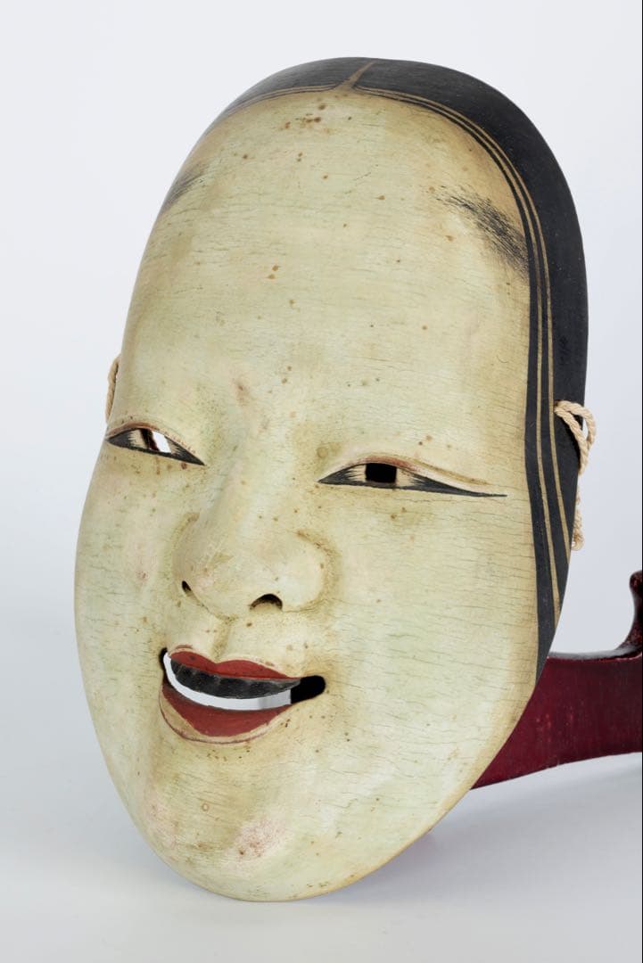 能面　お面　能面師 佐藤助雄 木彫能面 小面 在銘 箱付 狂言 能楽