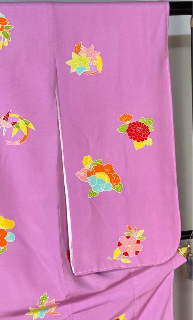 1点のみ 新品 四つ身 正絹 154 ピンク 七五三 絹 高級 こども 花ひめ