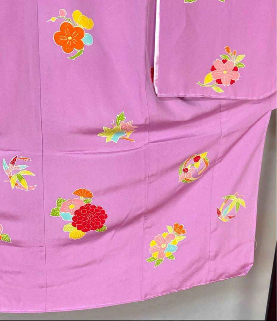 1点のみ 新品 四つ身 正絹 154 ピンク 七五三 絹 高級 こども 花ひめ