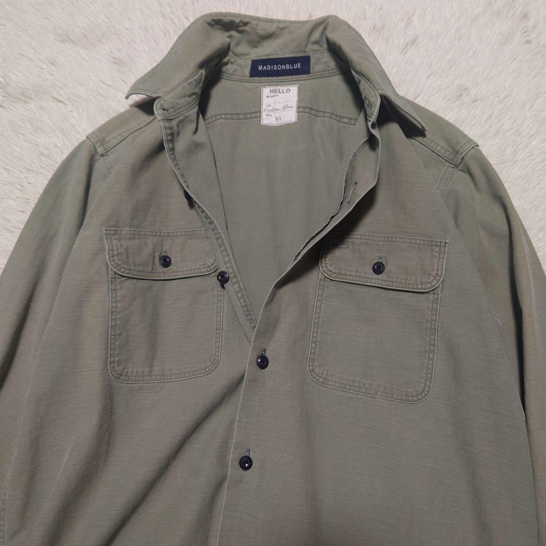【希少】マディソンブルー 長袖シャツ ハンプトン バッグサテン カーキ
