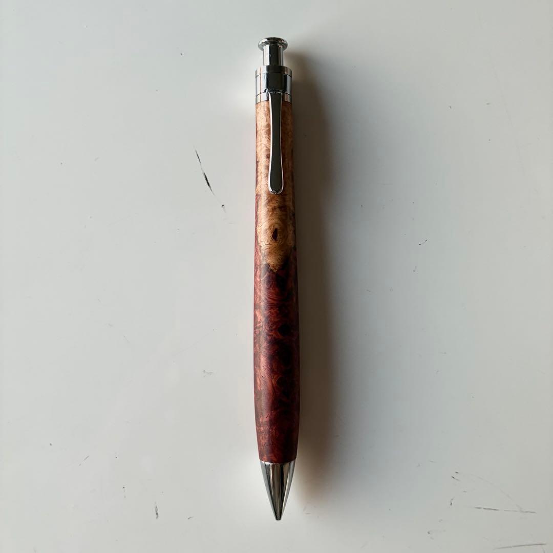 工房楔 花梨紅白 真鍮パイプ ペンシル楔 極上杢 シャーペン