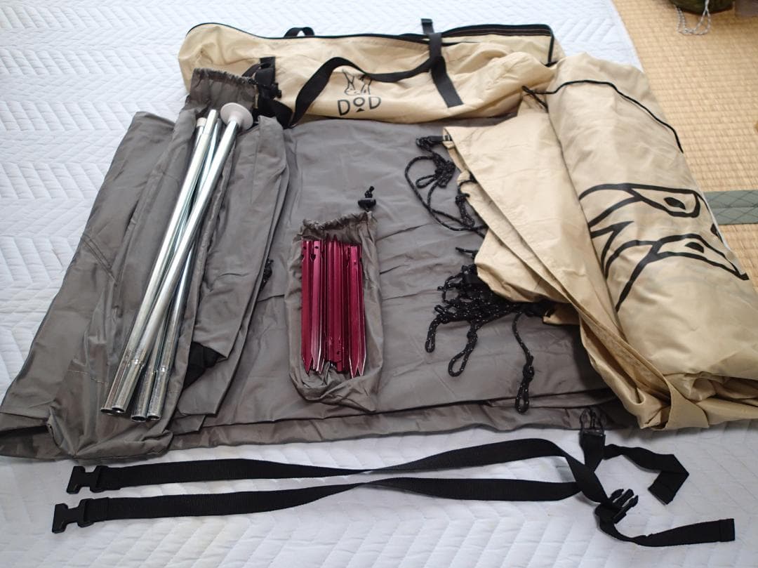 DOD ワンポールテントS（1度のみ使用）＆グランドシート(未使用品） のセット