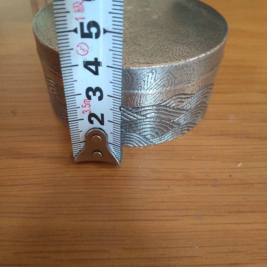 錫製菓子器 青海波盆子 渡邊恭成作 錫器 清課堂 茶入