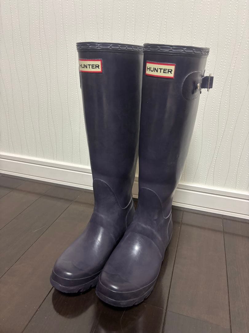 HUNTER ダークパープル 長靴　専用フリース付き