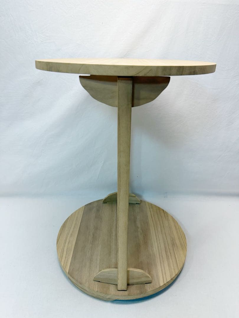 ほぼ未使用 茶道具 弘斎作 利休好写し 桐 丸卓 組み立式 元箱