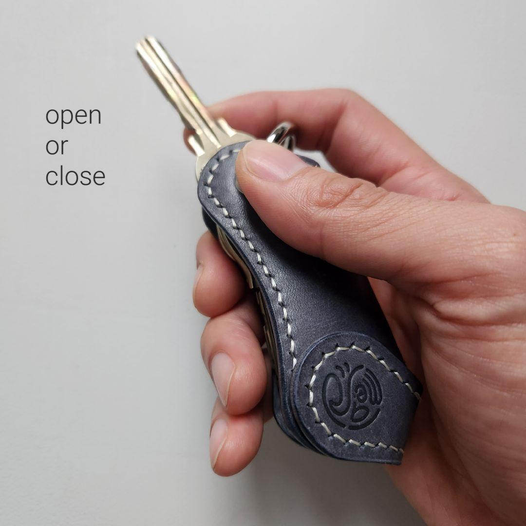 【本革】究極のキーケース チャコールグレー 便利 プレゼント