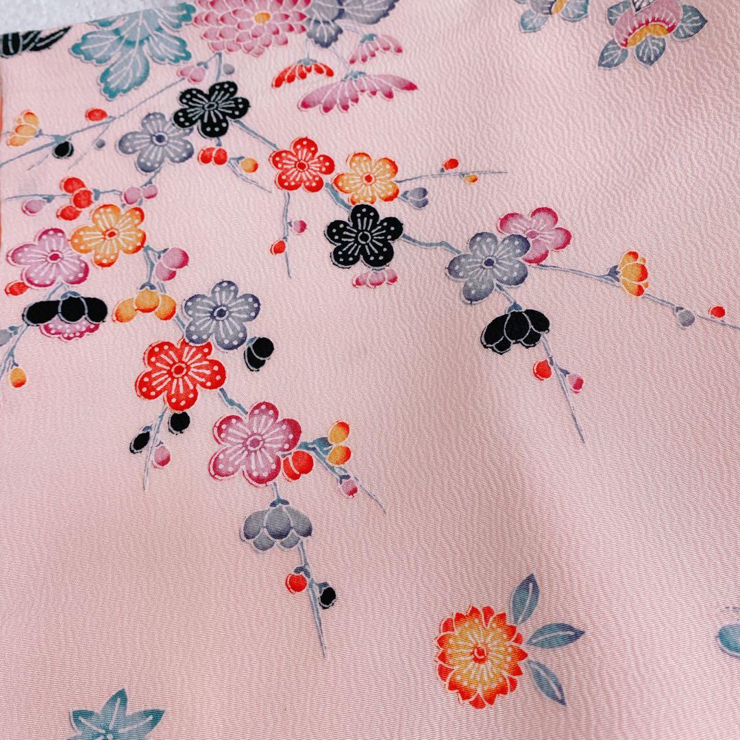 七五三 7歳〜ジュニア 着物 帯 ビーズバッグ 草履 小物セット ちりめん