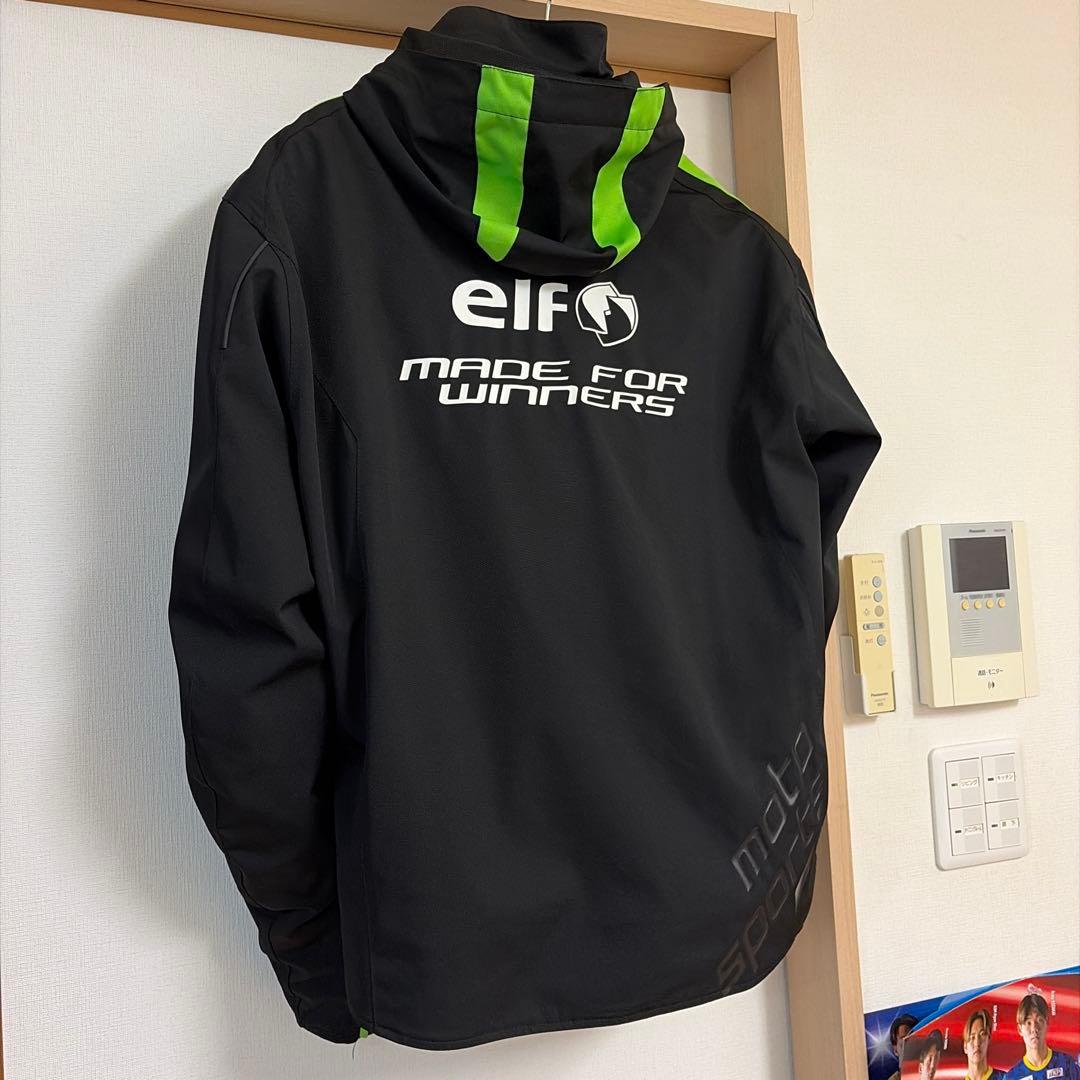 elfエルフ　エステンドウインタージャケット　サイズLL ブラック/グリーン