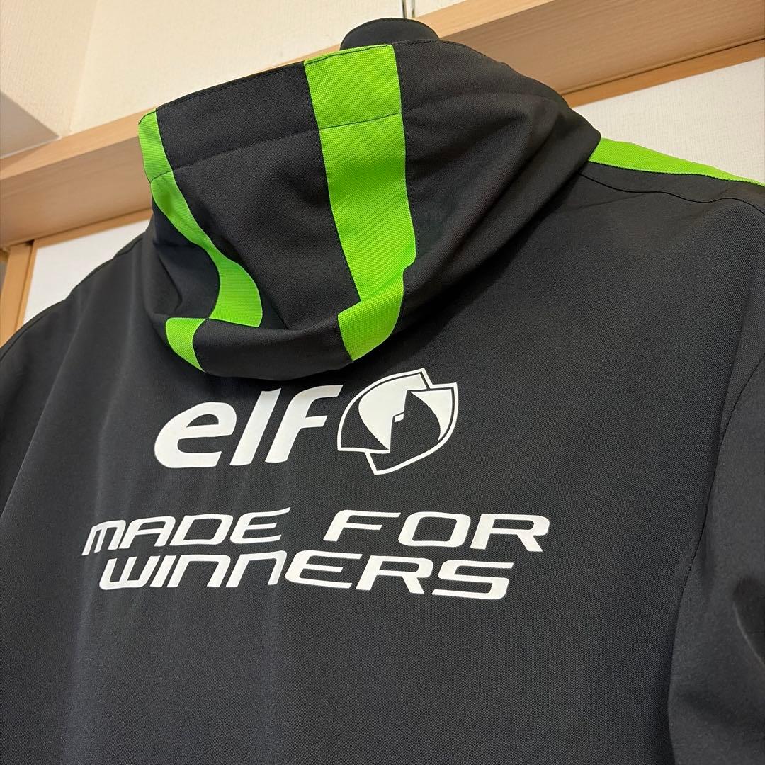 elfエルフ　エステンドウインタージャケット　サイズLL ブラック/グリーン