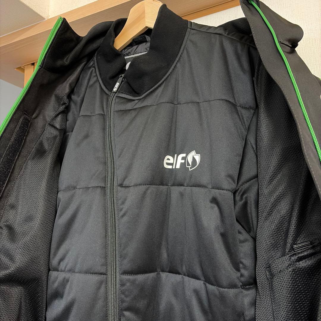 elfエルフ　エステンドウインタージャケット　サイズLL ブラック/グリーン