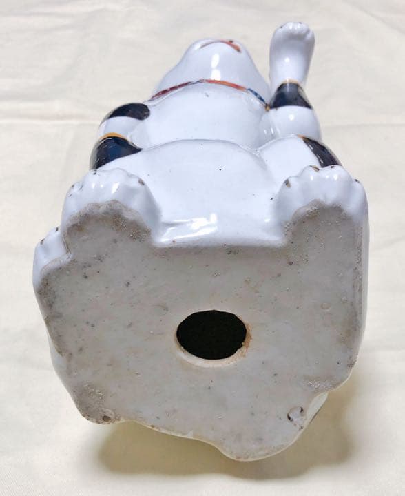 古瀬戸（明治 ~大正期）招き猫置物　アンティーク　希少骨董品　高さ約28センチ