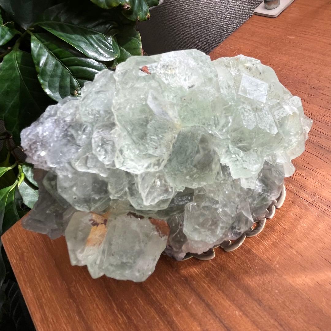 天然石 湖南省産 大型グリーンフローライト原石991g