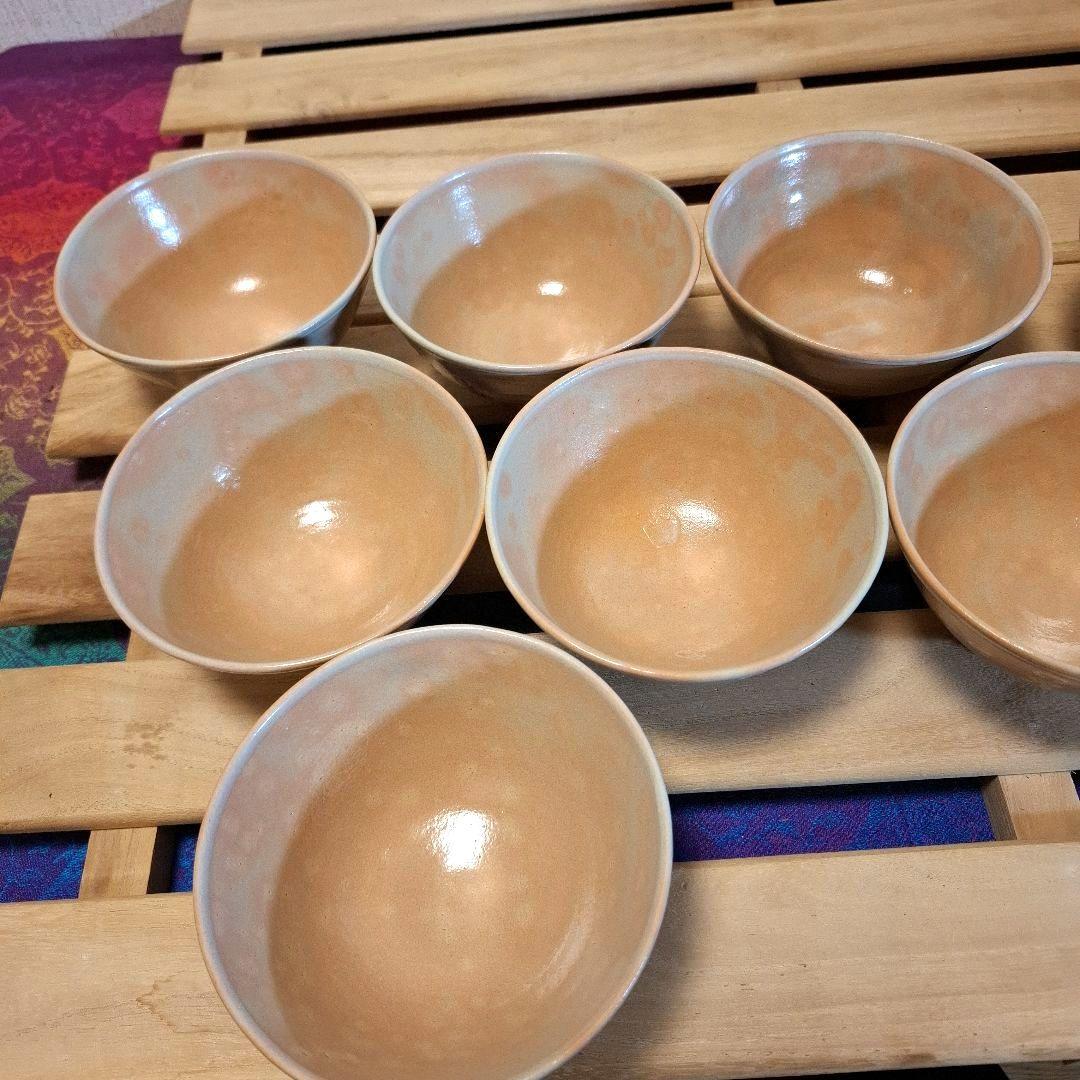 八幡窯 堀野証嗣 御本狂言袴 汲出碗 共箱 萩焼 茶道具 数茶碗　１０客　お茶会