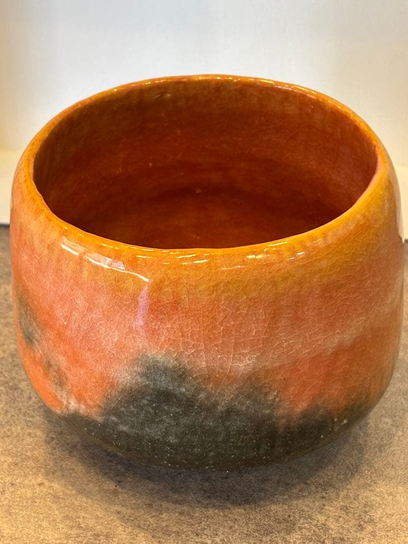 茶道具 佐々木昭楽 赤楽茶碗 時 あかり 茶碗 共箱