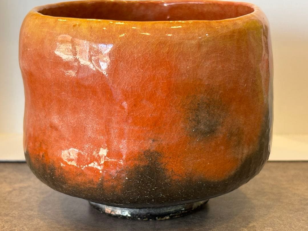 茶道具 佐々木昭楽 赤楽茶碗 時 あかり 茶碗 共箱