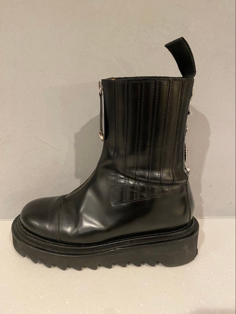 TOGAPULLA トーガプルラ　レザー ショートジップブーツ ブラック 38