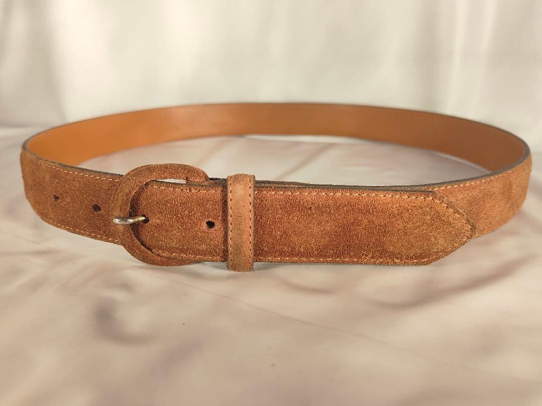 【ヴィンテージ】ポロラルフローレン　高級スエード ドレスベルト　USA製 正規品