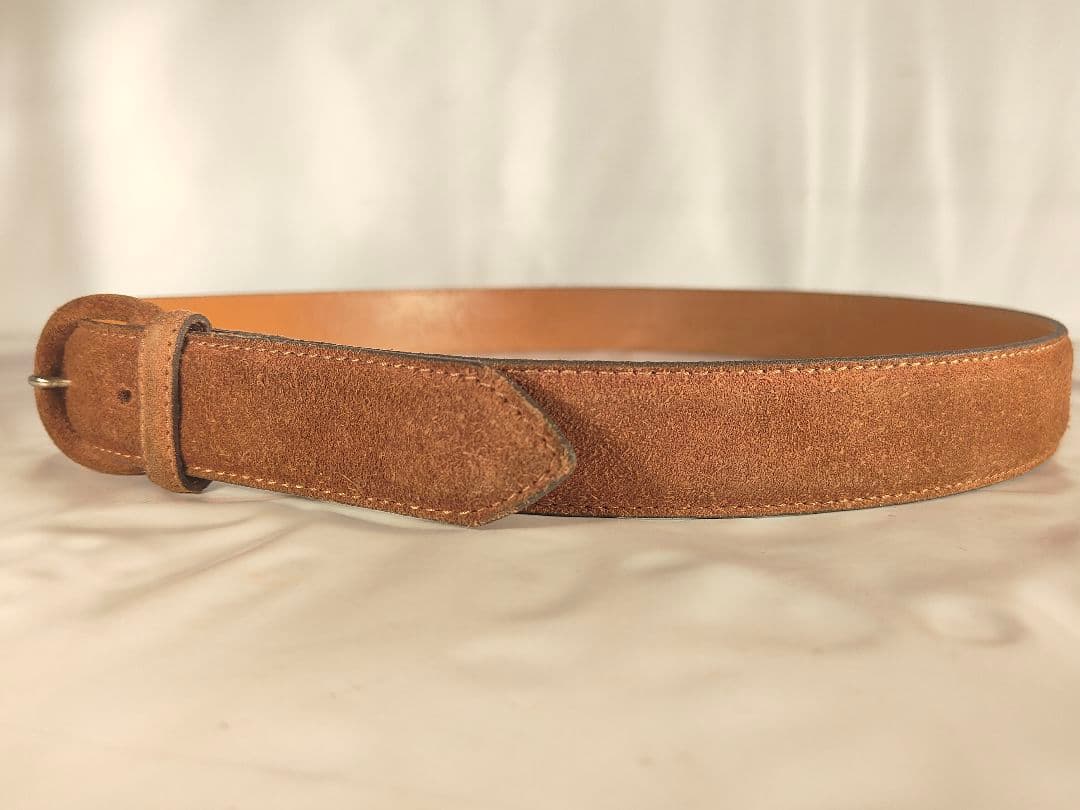 【ヴィンテージ】ポロラルフローレン　高級スエード ドレスベルト　USA製 正規品