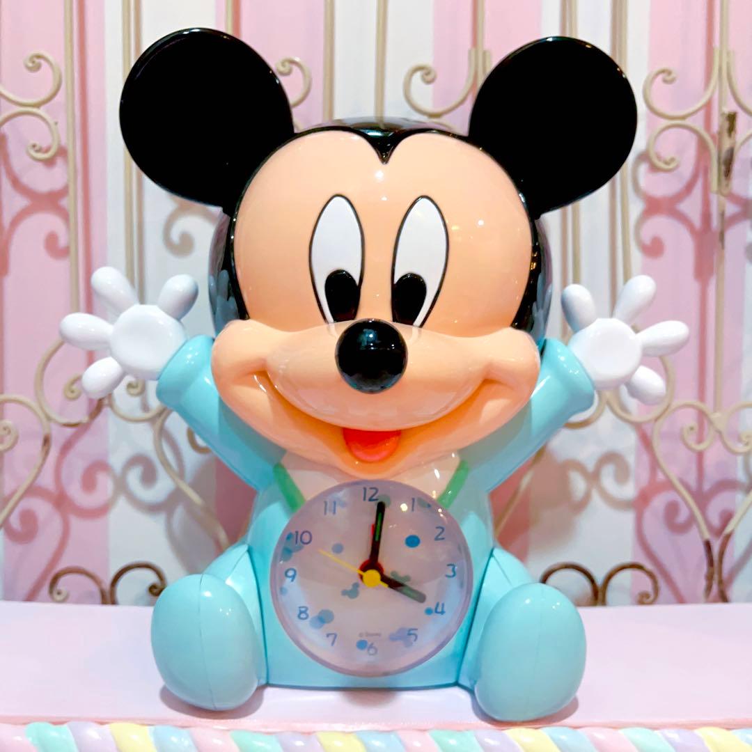 激レア ディズニー ベビー ミッキー ミニー フォトフレーム 置物 時計 3点