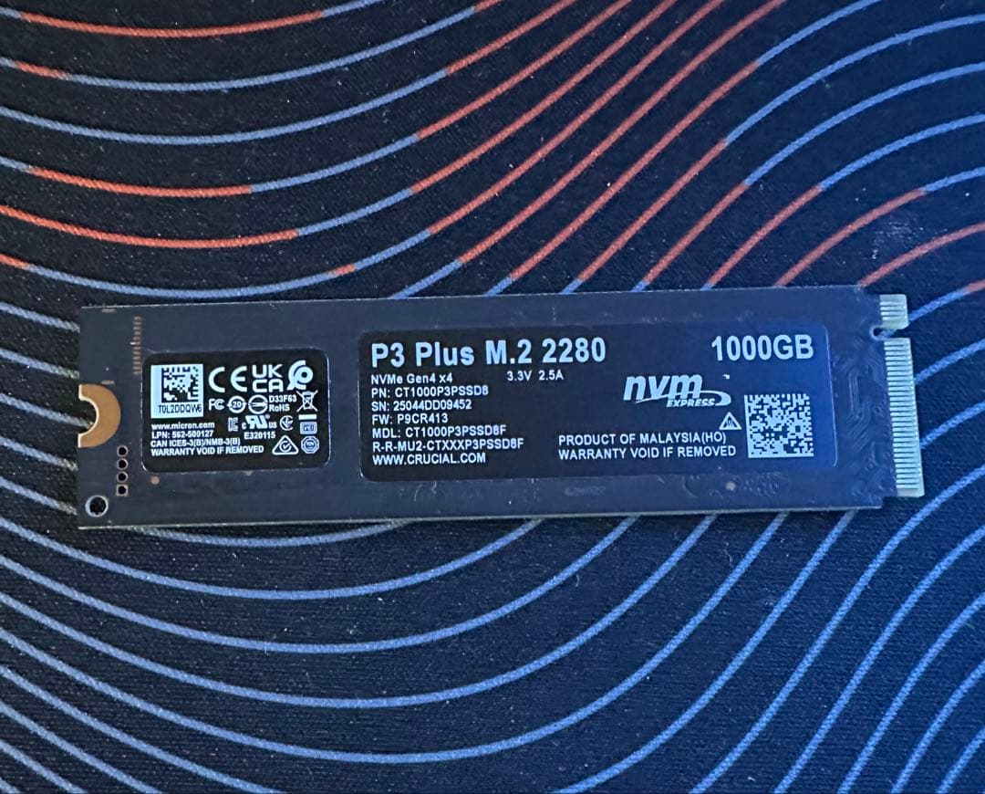 内蔵型SSD Crucial P3 Plus Gen4 1 TB NVMe SSD