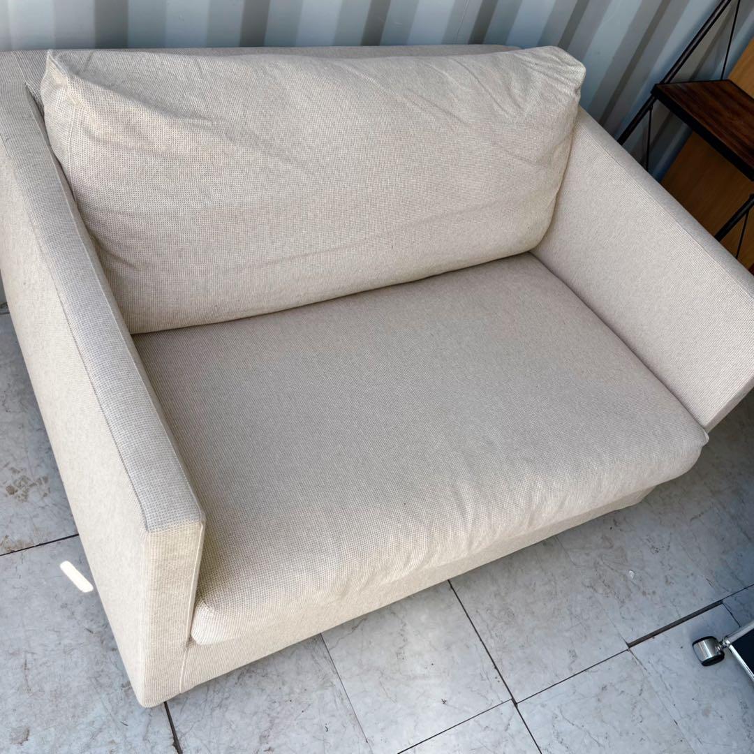 取付無料！アクタス アイラーセン 北欧モダン アイボリーファブリック1Pソファ✨