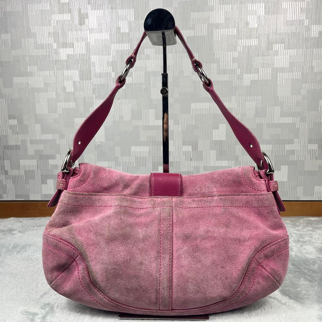 バッグ Coach Soho Suede Pink Shoulder Bag