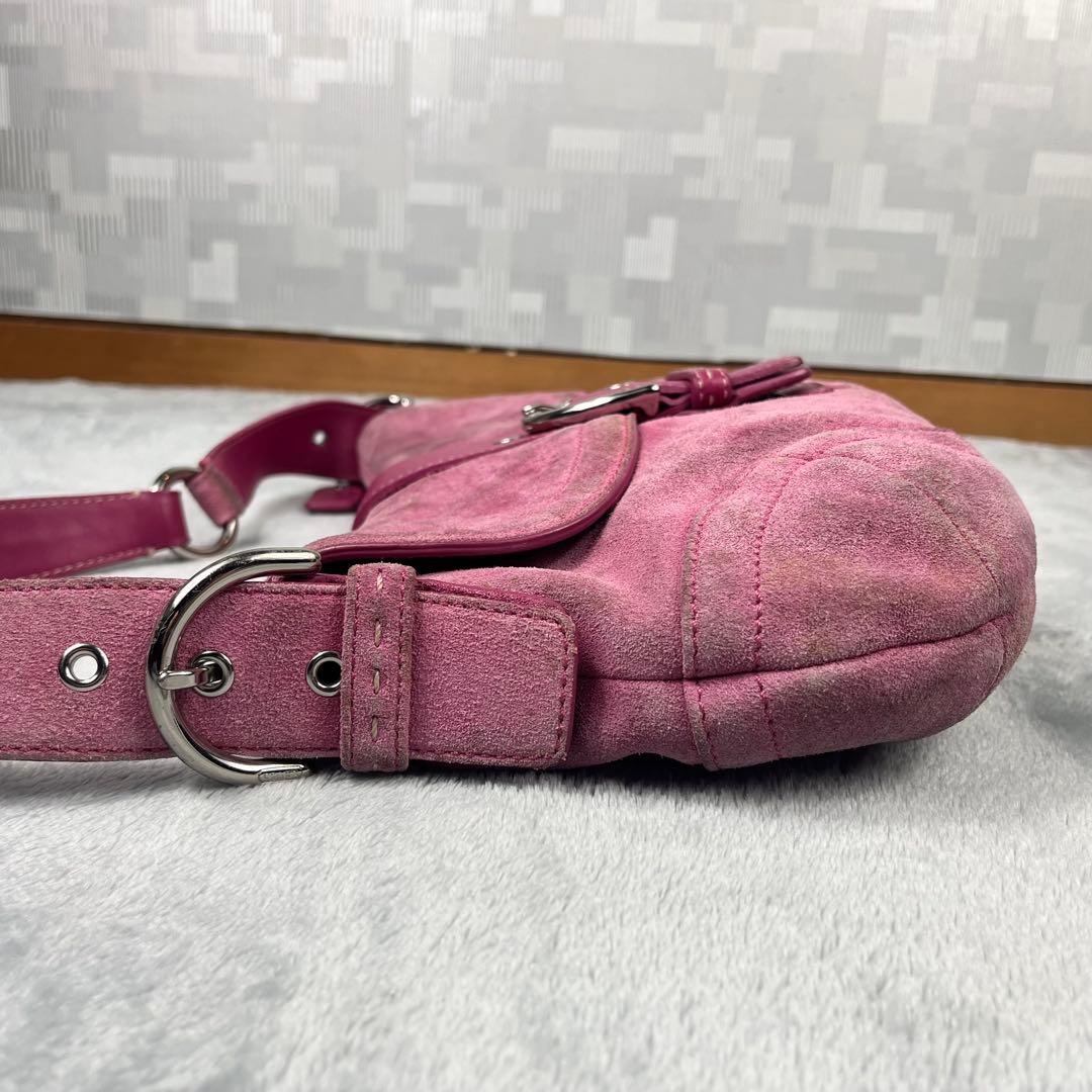 バッグ Coach Soho Suede Pink Shoulder Bag
