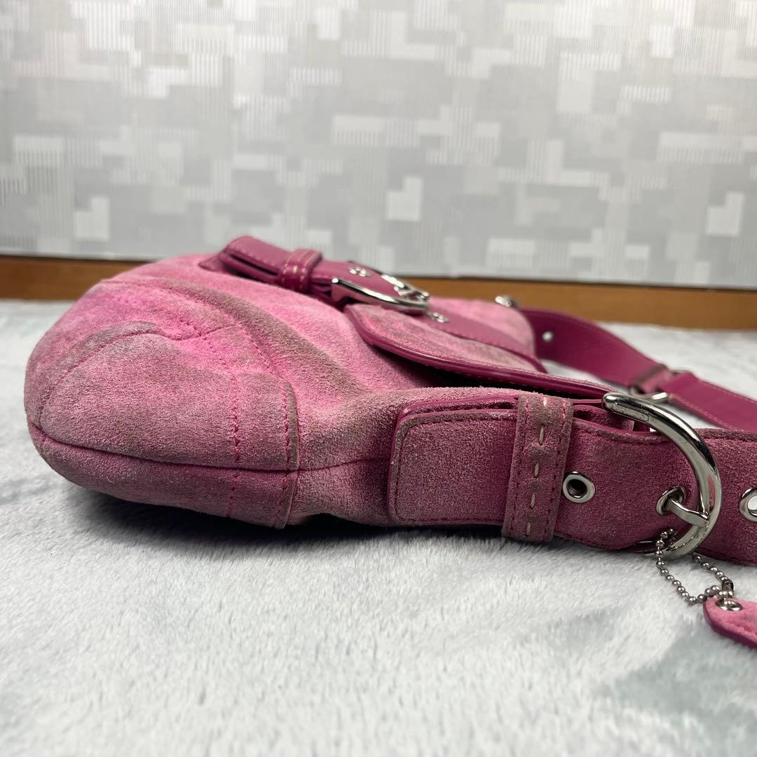 バッグ Coach Soho Suede Pink Shoulder Bag