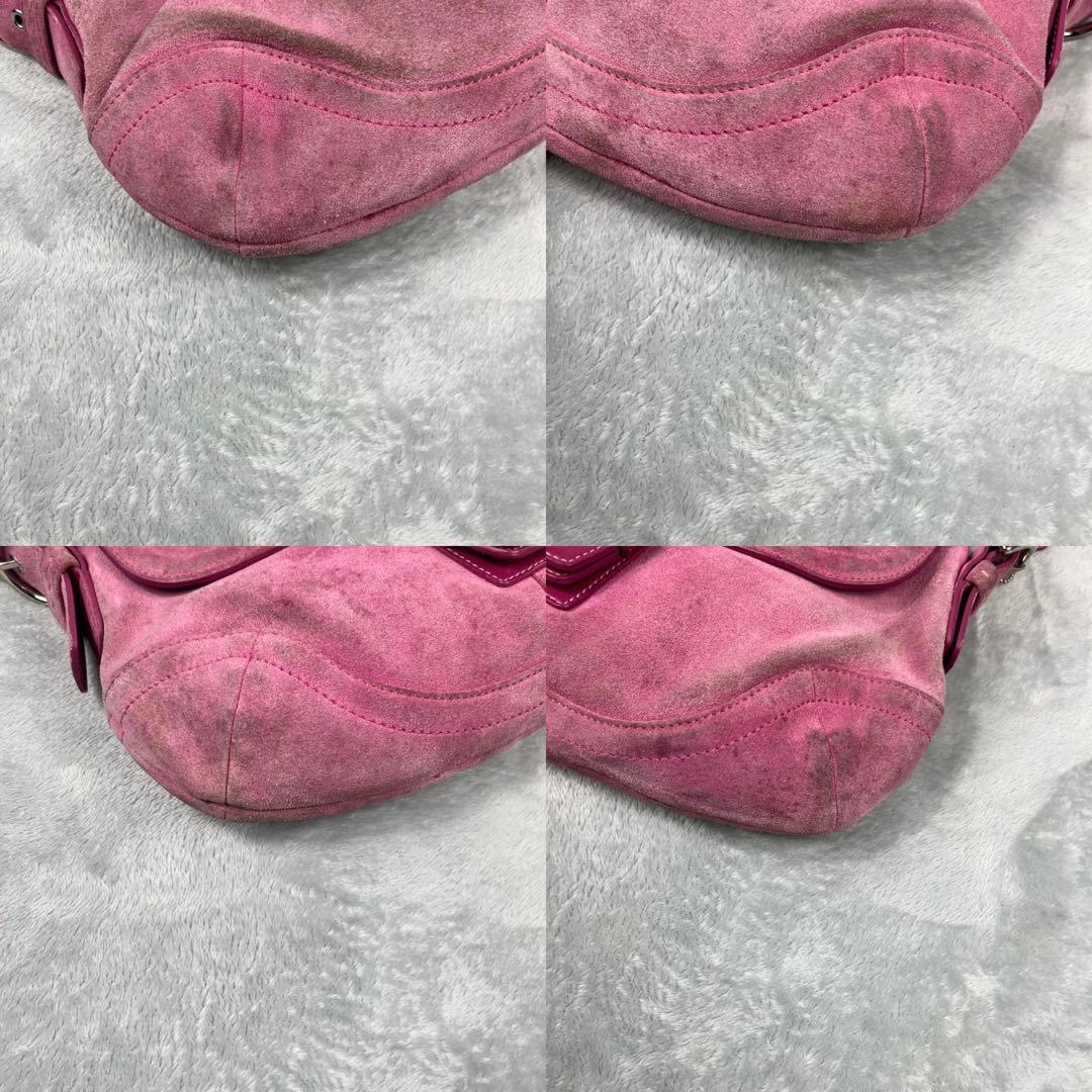 バッグ Coach Soho Suede Pink Shoulder Bag