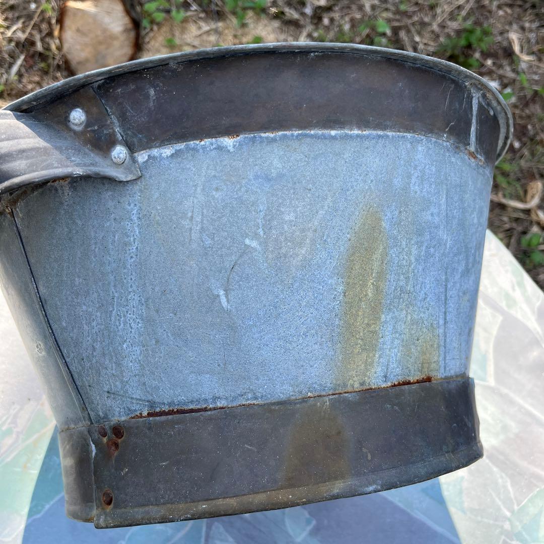 アンティーク　ブリキプランター　一部真鍮製