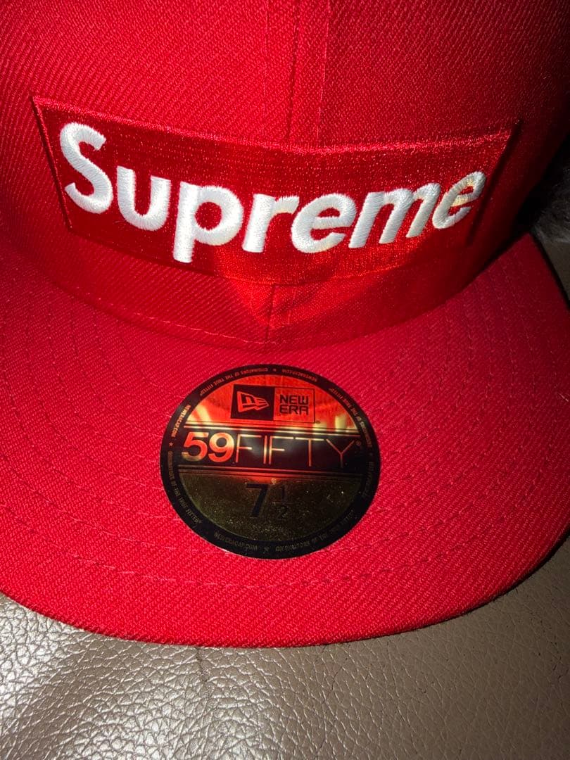 【未使用】Supreme レッド ベースボールキャップ 7 1/2