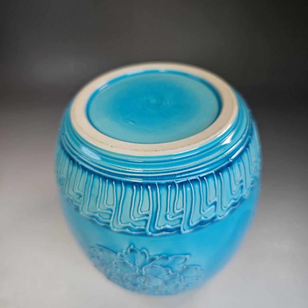 イ846 皆具『叶松谷作』『浅黄交趾　牡丹　皆具　木箱』茶道具　水指　健水　蓋置