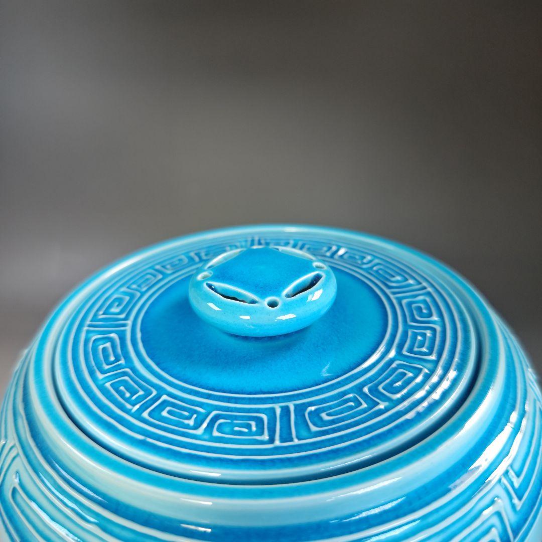 イ846 皆具『叶松谷作』『浅黄交趾　牡丹　皆具　木箱』茶道具　水指　健水　蓋置