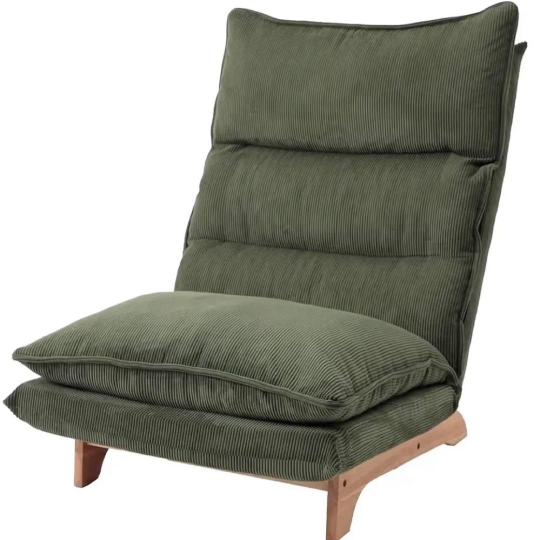 ダブルクッション ローソファ モスグリーン 日本製