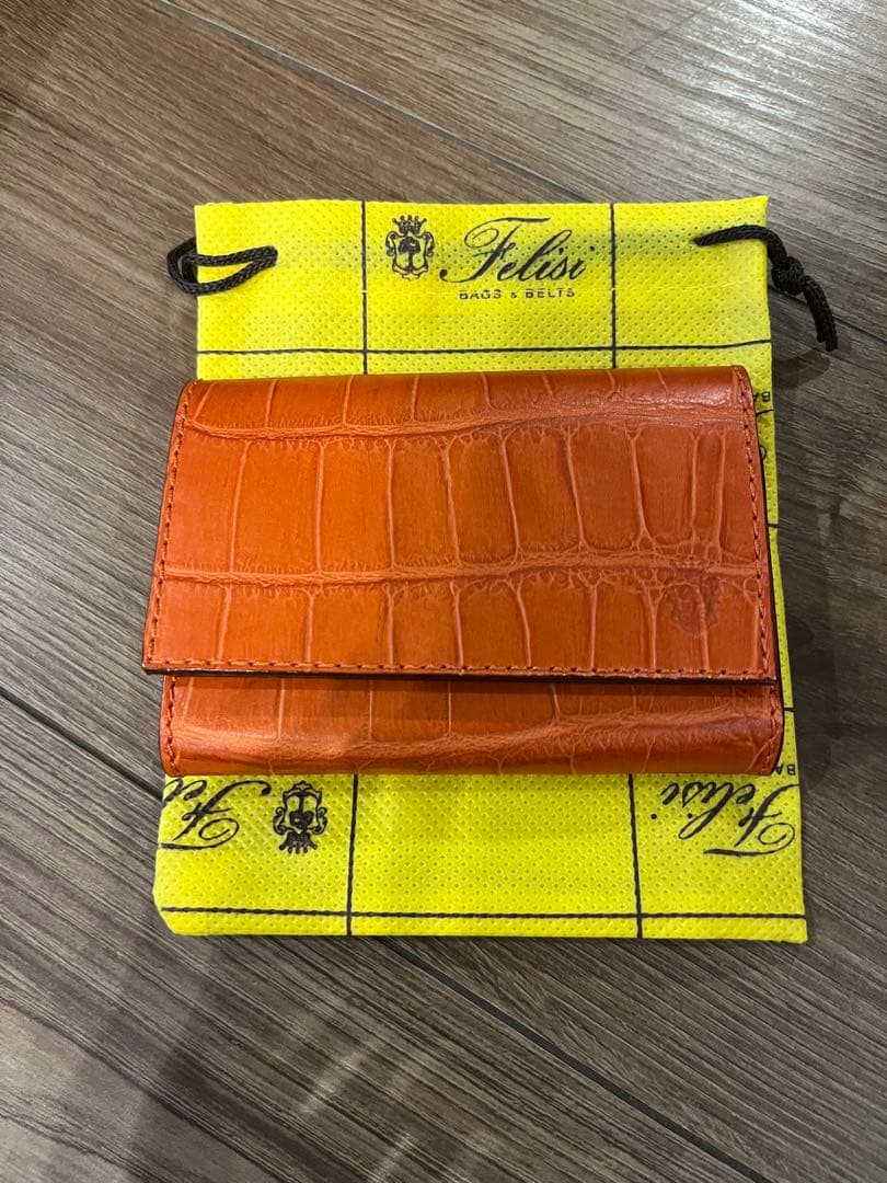 【新品未使用品】Felisi オレンジレザー名刺入れ