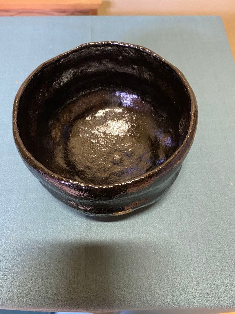 【本日限定】茶道具/黒茶碗　小川長楽 『黒 松声』 鵬雲斎書付 アンティーク