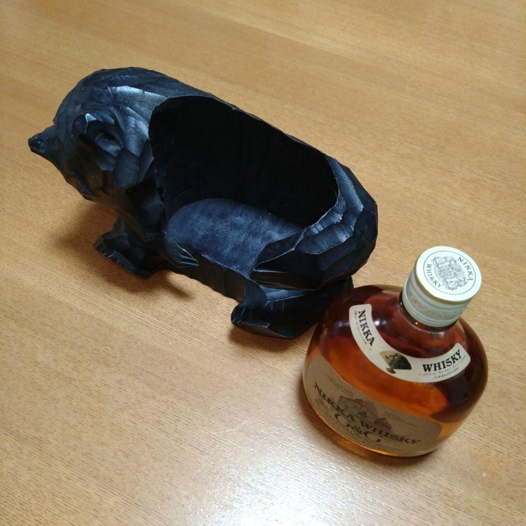 【昭和レトロ】◆ニッカウヰスキー◆G＆G 北海道限定ボトル◆木彫り熊◆380ml