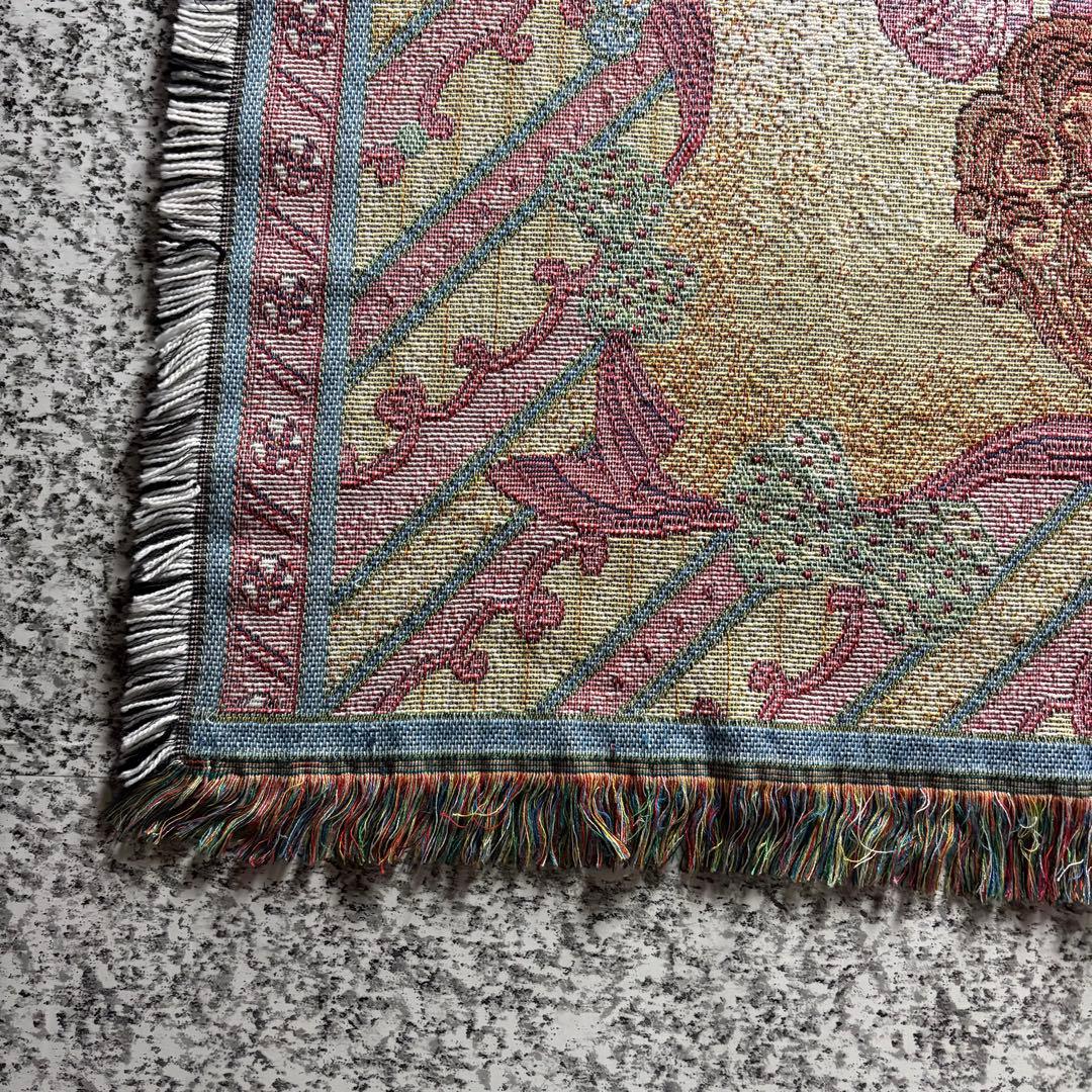 【90s USA製】プレシャスモーメント　ヴィンテージラグ　タペストリー　マット