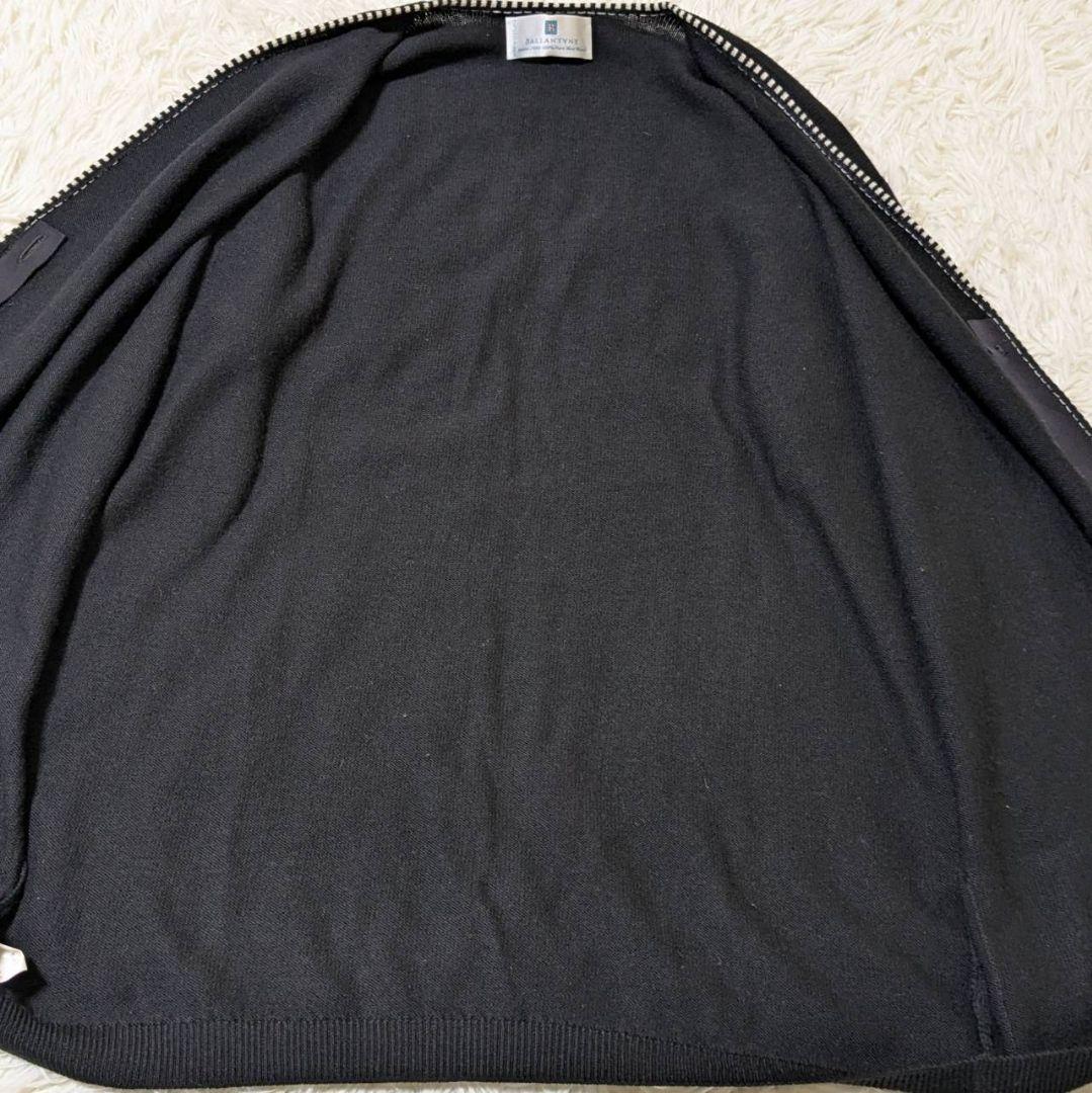 バランタイン カーディガン 金ボタン メリノウール ブラック 2XL