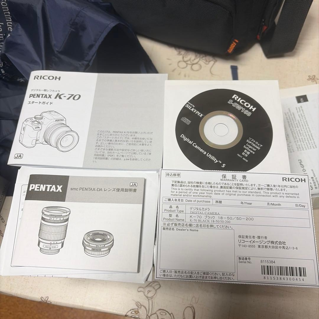 PENTAX K-70 レンズ２本（付属品多数）O-GPS2本付きバッテリー3つ