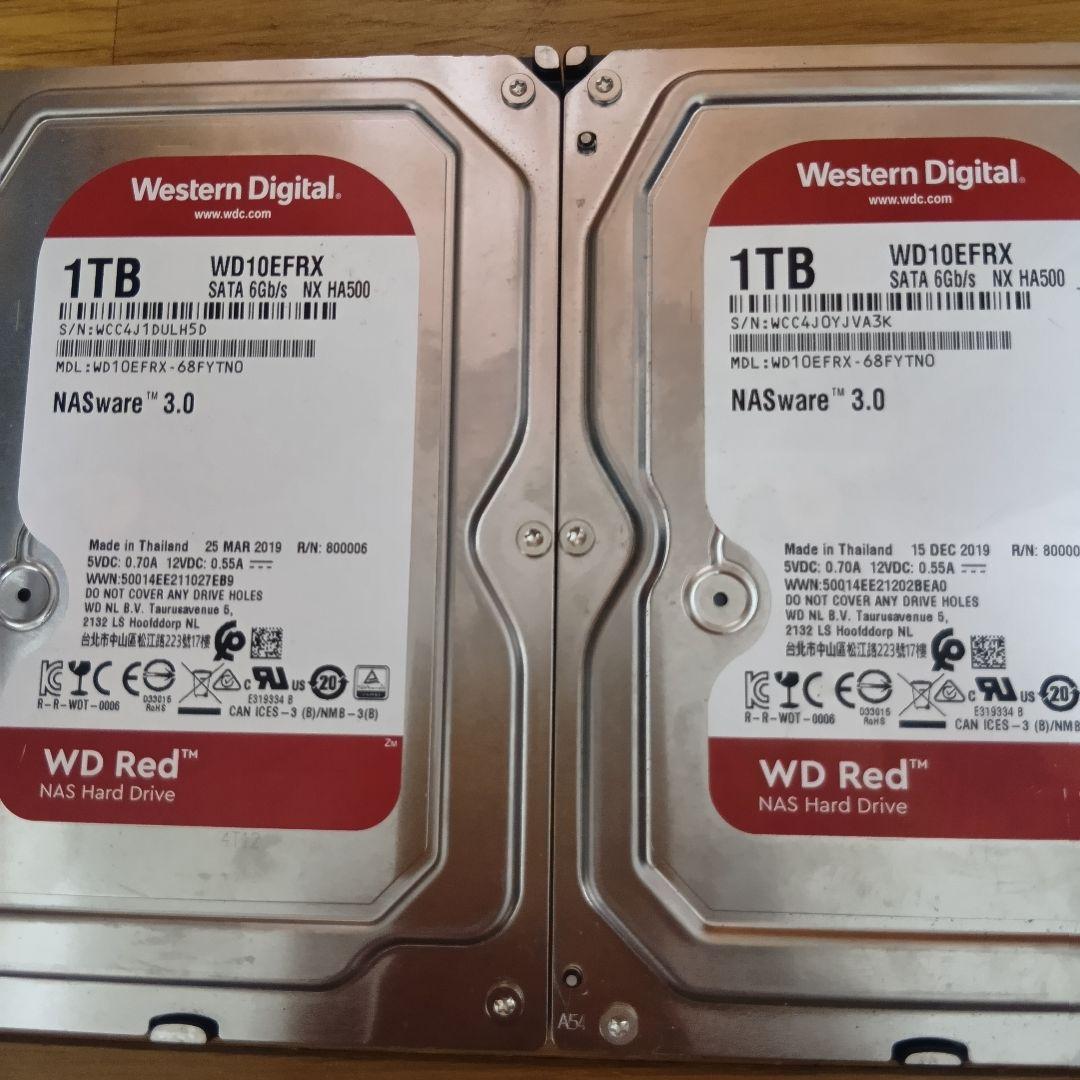 WD western digital nasware3.0 HDD 1TB 4台