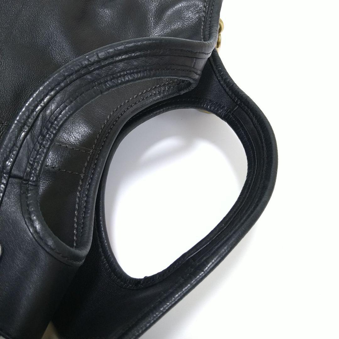 COACH ショルダーバッグ トートバッグ 2WAY がま口 レザー ブラック