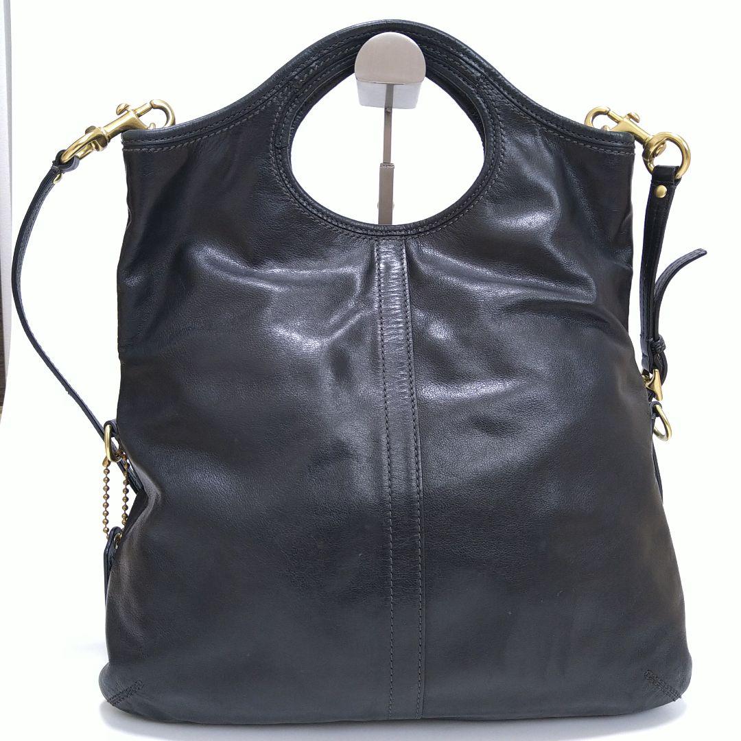 COACH ショルダーバッグ トートバッグ 2WAY がま口 レザー ブラック