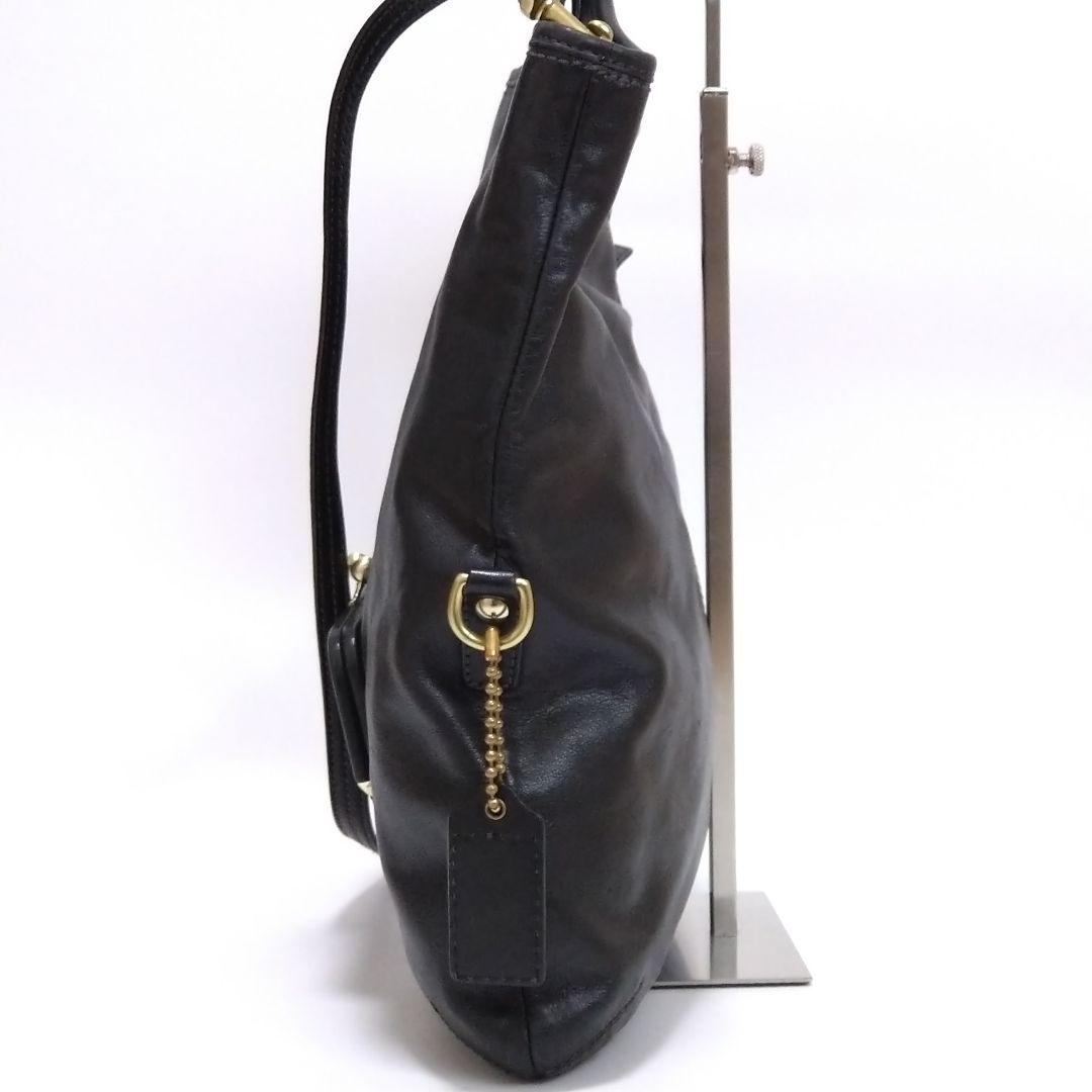 COACH ショルダーバッグ トートバッグ 2WAY がま口 レザー ブラック