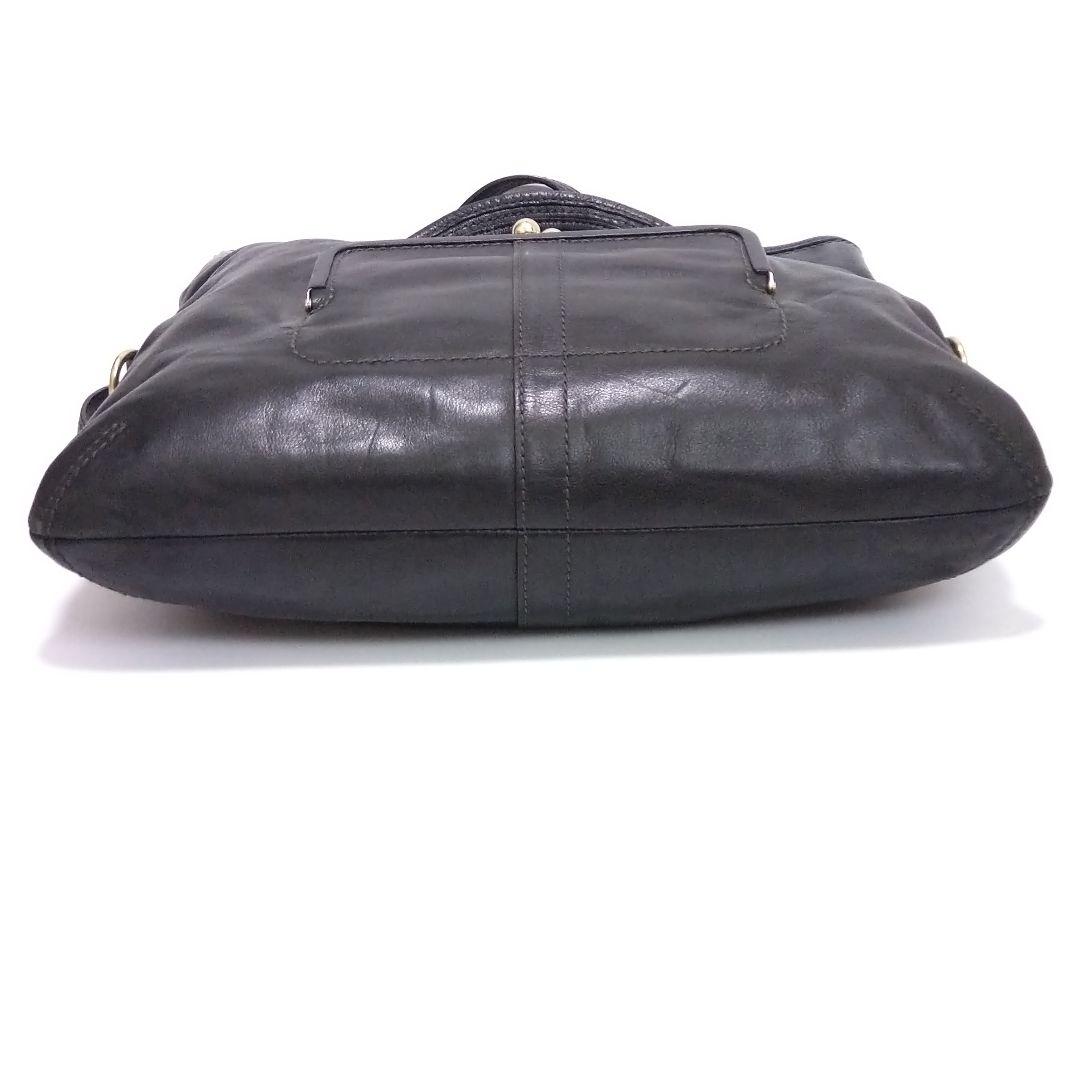 COACH ショルダーバッグ トートバッグ 2WAY がま口 レザー ブラック