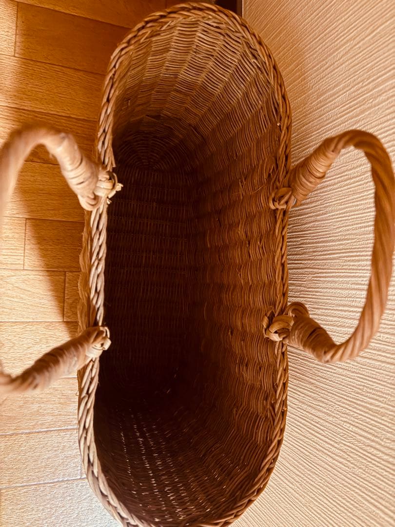 ブラウンあけび籠バッグ 民芸品 工芸品 美品