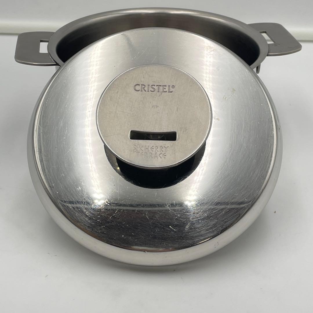 クリステル　 グラフィット深鍋　14cm 両手鍋 蓋付き ステンレス製