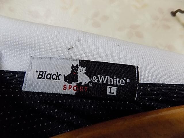 47570 Black&White ポロシャツ　白　Ｌ