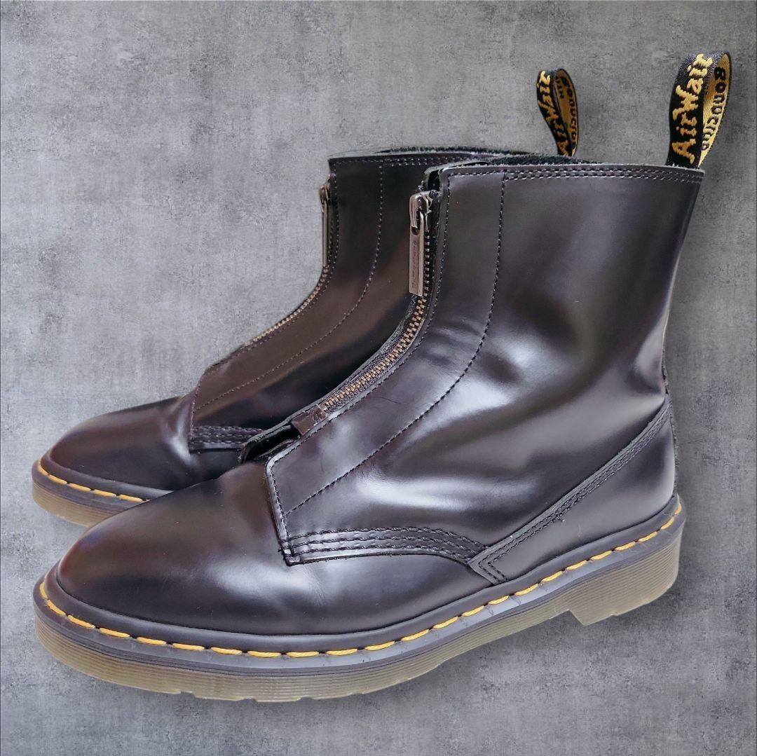 美品 ドクターマーチン Cabbott フロントジップブーツ 黒レザー24cm